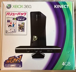 Xbox 360 4GB + Kinect バリューパック(Kinectゲーム2本同梱)【メーカー生産終了】(中古品)