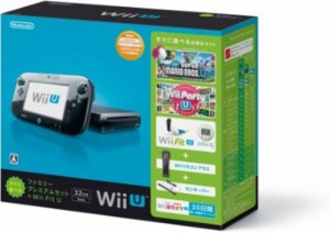 Wii U すぐに遊べるファミリープレミアムセット+Wii Fit U(クロ)(バランスWiiボ (中古品)