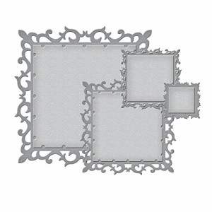 Spellbinders Nestabilities Decorative Elements Dies-Fleur De Lis Squares (並行輸(中古:未使用・未開封)