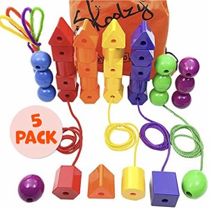 Primary Stringing Bead Set with 36 Jumbo Sized Lacing Beads for Babies and Toddl(中古:未使用・未開封)