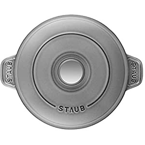 staub ストウブ 「 ラウンド ホットプレート グレー 20cm 」 両手 鋳物 ホーロー 浅型 IH対応 【日本正規販売品】 Hot (中古品)