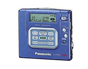 Panasonic　パナソニック　SJ-MR220-A ブルー　ポータブルMDレコーダー　MDLP対応　（MD録音再生兼用機/録再/MDウォ(中古品)