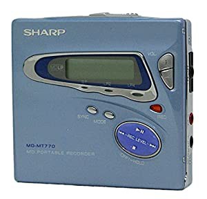 SHARP シャープ　MD-MT770-A ブルー　ポータブルMDレコーダー（録音再生兼用機）(中古品)