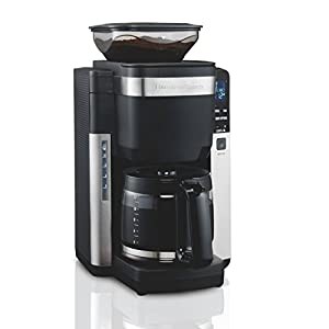 Hamilton Beach 45400 12カップ プログラム可能 コーヒーメーカー 自動挽き プレグラウンドコーヒー用 ブラック(中古品)