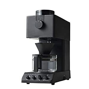 ツインバード 全自動コーヒーメーカー ミル付き 臼式 3杯用 蒸らし 湯温調節 ブラック CM-D457B(中古品)