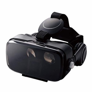 エレコム VRゴーグル VRヘッドセット ヘッドホン一体型 ピント調節 目幅調節 ブラック(中古品)