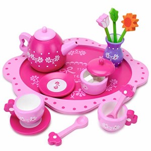 Imagination Generation Pink Blossoms Tea Time Set for Two - Wood Eats (中古品)