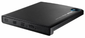 I-O DATA ミニノートPC対応 ポータブルDVDドライブ ブラックモデル DVRP-U8(中古品)