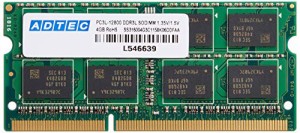 アドテック DDR3-1600/PC3-12800 SO-DIMM 4GB 低電圧 ADS12800N-L4G(中古品)