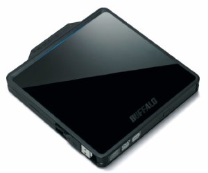 BUFFALO USB2.0用 ポータブルDVDドライブ Wケーブル収納タイプ ブラック DV(中古品)