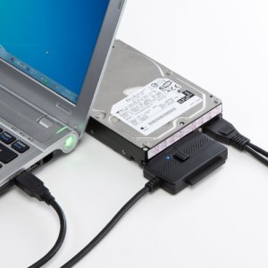 サンワサプライ IDE/SATA-USB3.0変換ケーブル 0.9m USB-CVIDE5(中古品)