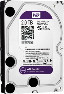 WD HDD 内蔵ハードディスク 3.5インチ 2TB WD Purple 監視カメラ用 WD20PUR(中古品)