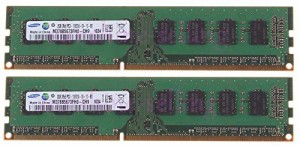 デスクトップメモリ　4GB 2x2GB PC3-10600 1333MHZ DDR3 240ピン(中古品)