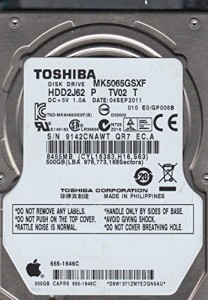 MK5065GSXF HDD2J62 P TV02 T 東芝 500GB SATA 2.5 ハードドライブ(中古品)