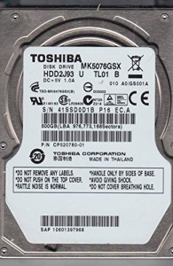 東芝 MK5076GSX ハードドライブ(中古品)