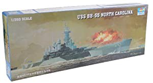 トランペッター 1/350 米海軍 戦艦 BB-55 ノースカロライナ プラモデル(中古品)