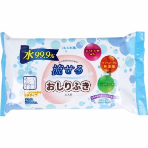 流せるおしりふき 大人用 さわやかなせっけんの香り 50枚入[倉庫区分OC]