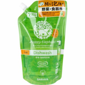 ハッピーエレファント 野菜・食器用洗剤 オレンジ&ライム 詰替用2回分 500mL[倉庫区分OC]