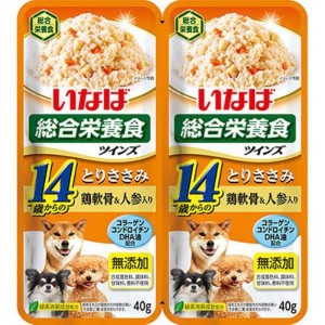 いなば ツインズ 14歳からのとりささみ 鶏軟骨＆人参入り 80g（40g×2）×12コ