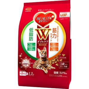 【SALE】ビューティープロ キャット Wケア 低脂肪・筋力サポート 1.2kg（240g×5袋）