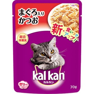 カルカン パウチ ゼリー仕立て まぐろ入りかつお 70g×16コ