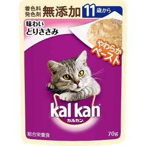 カルカン パウチ やわらかペースト 11歳から 味わいとりささみ 70g×16コ