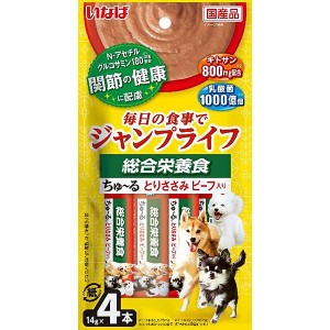 いなば ジャンプライフ 総合栄養食 ちゅ〜る とりささみ ビーフ入り 14g×4本 ［ちゅーる］