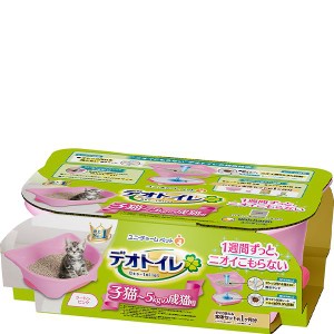 【SALE】デオトイレ 子猫〜5kgの成猫用 本体セット ツートンピンク