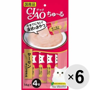 【セット販売】チャオ ちゅ〜る サーモン＆とりささみ （14g×4本）×6コ ［ちゅーる］