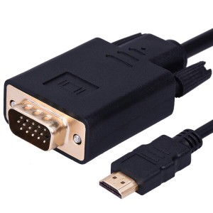 HDMI to VGA変換ケーブル 1m 1080p@60Hz HDMI オス to VGA オス変換ケーブル ビデオ変換コード HDMIからVGAアダプター HDTV、Chromebook