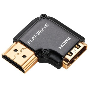 Zeskitダイキャスト亜鉛合金全方位シールド + 24金メッキコネクター端子HDMI L型変換アダプターを 90度直角 型番FLAT-90NU/R