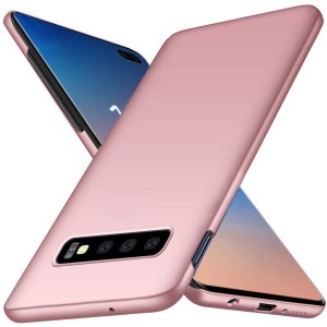 EChris Samsung Galaxy S10 Plus ケース 携帯電話ケース超薄型 指紋防止 黄変防止 耐撃衝カバー (ピンク)