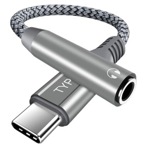 タイプc イヤホン ジャック 変換アダプタ USB Type C to 3.5mm イヤフォン オーディオ 変換 ケーブル ナイロン編み 対応iPhone 15 Pro Ma