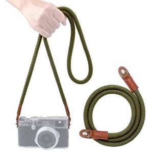 (VKO) カメラネックストラップ ソフトコットン カメラストラップ ショルダーストラッ 一眼レフ/ミラーレス/コンパクトカメラ用 (緑色)