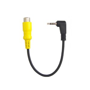 F-Factory 2.5mm 4極 RCA 変換ケーブル 2.5mm L型 4極ミニプラグ(オス) - RCA/ピンジャック(メス) 0.1m (2番に映像、3番にGND) FNT-LH-49