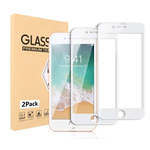 2枚セット】iPhone 8 ガラスフイルム iPhone 7 強化ガラス 9Dラウンドエッジ加工/業界最高硬度9H/高透過率/3D Touch対応/自動吸着/気泡ゼ