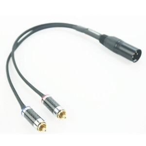 ( 4 Pin XLR変換RCA ) 4 Pin XLR to RCA(L-R)銀メッキ線ケーブル外径8mm変換プラグバランスオーディオ ケーブル (4 Pin XLRオス - 2RCAオ