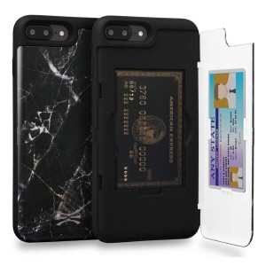 TORU CX PRO iPhone8 Plus ケース パターン カード 収納背面 3枚 IC Suica カード入れ カバ― ミラー付き (アイフォン8Plus / アイフォン