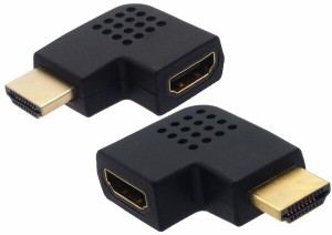 オーディオファン HDMI 変換アダプタ オス-メス 端子 方向変換 90度+270度セット