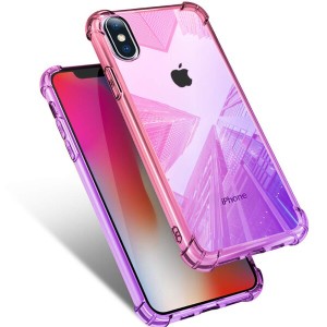 iPhone XS 用 ケース iPhone X 用 ケース クリア 耐衝撃 薄型 グラデーション 透明 TPUバンパー 薄型 軽量 取り出し易い 全面保護 カバー