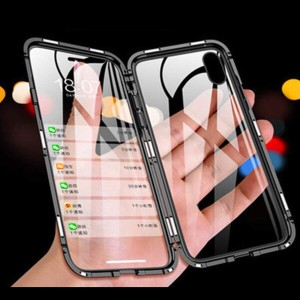 iPhone8/7 ケース 磁気吸着ケース前後の透明両面強化ガラス LADLOD アイフォン8/7 ケース アルミ バンパー 360°全面保護 (ワイヤレス充