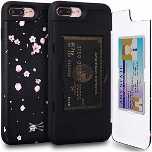TORU CX PRO iPhone8 Plus ケース カード 収納背面 3枚 IC Suica カード入れ カバ— ミラー付き (アイフォン8Plus / アイフォン7Plus 用)