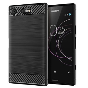 Sony Xperia XZ1 Compact 用の スマホケース SO-02K用の ケース カバー ケース 炭素繊維カバー (素材/TPU) 指紋防止 滑り止め 薄型 軽量 