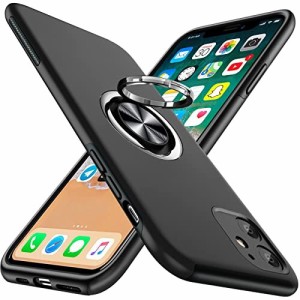 iPhone12 ケース リング付き 耐衝撃 クリア 薄型スマホカバー スタンド機能 車載ホルダー対応 全面保護 米軍MIL規格 二層構造 レンズ保護