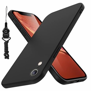 iphone xr ケース シリコン 薄型 スリム 磨り表面 指紋防止カバー 柔らかい裏地 アイフォンxr ケース耐衝撃 カバー ネックストラップ米軍