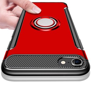 iPhone6S 用 ケース / iPhone6 用 ケース リング付き 耐衝撃 TPU クリア 車載対応ホルダー対応 軽量 薄型 指紋防止 全面保護 スクラブ 磁