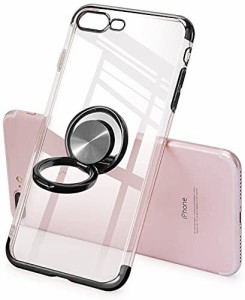 iPhone8plus / iPhone7plus ケース リング クリア iPhone 8 Plus / 7 plus カバー リング付き 耐衝撃 透明 全面保護 磁気カーマウントホ