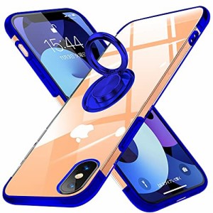 iPhone XS用 ケース iPhone X用 ケース リング付き クリア 耐衝撃 透明 TPU 車載ホルダー対応 スタンド機能 iPhone XS用 ケース リング 