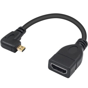 Duttek Micro HDMI延長ケーブル短い、 Micro-HDMI to HDMI 変換アダプター、90度 L型 Micro HDMI(オス)-HDMI(メス) アダプター micro-hdm