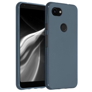 kwmobile スマホケース 対応: Google Pixel 3a ケース - 耐衝撃 滑り止め ソフト TPU シリコン - ダーク スレート